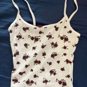 White Garage tank with roses